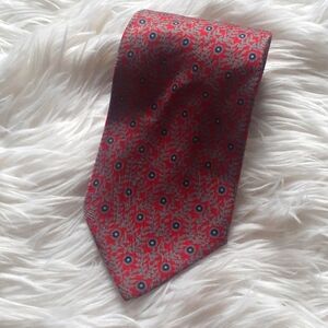 Giorgio Armani Red Dotted Floral Tie Cravatte